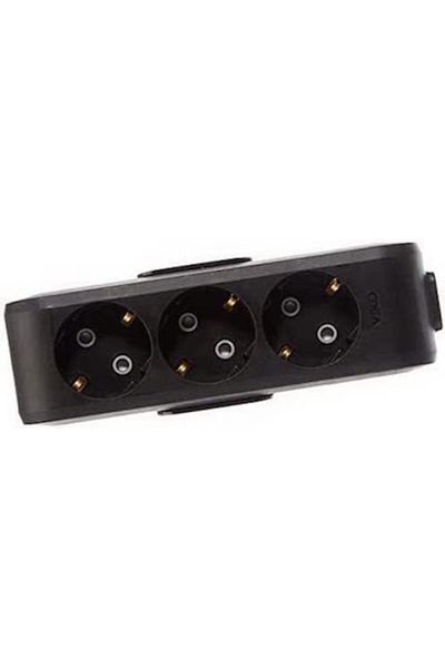 VİKO Multilet Child Proof Surface Mounted Use Black Color 3-Piece Terminal Block