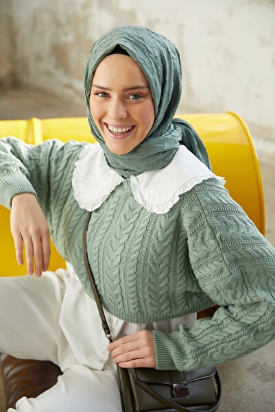 VALORSCARF Derin Toz Yeşili Bambu Kraş Şal