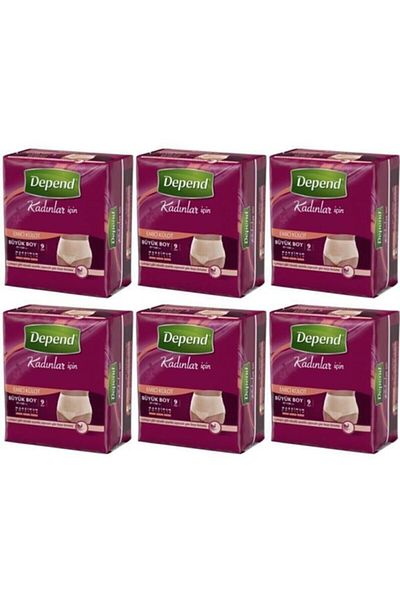 Depend Absorbent Panties Women Large (Large Size) 9 Pieces x 6 Packs