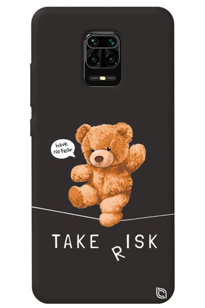 WANNA PROTECT Xiaomi Redmi Note 9S Black Color Premium Velvet Teddy Bear Patt...