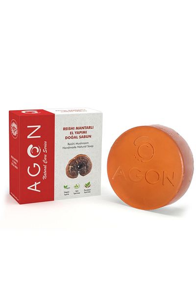 Agon صابون طبيعي 100 جرام - مصنوع يدوياً مع فطر الريشي