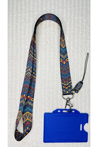 Staffy Etnik Desen Boyun Askı Ipi Ve Kartlık