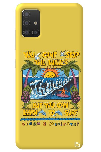 WANNA PROTECT Samsung A51 Yellow Color Premium Velvet Inside Waves Patterned ...
