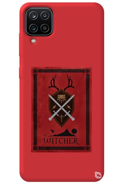 WANNA PROTECT Samsung Galaxy A12 Red Color Premium Velvet Inside the Witcher ...