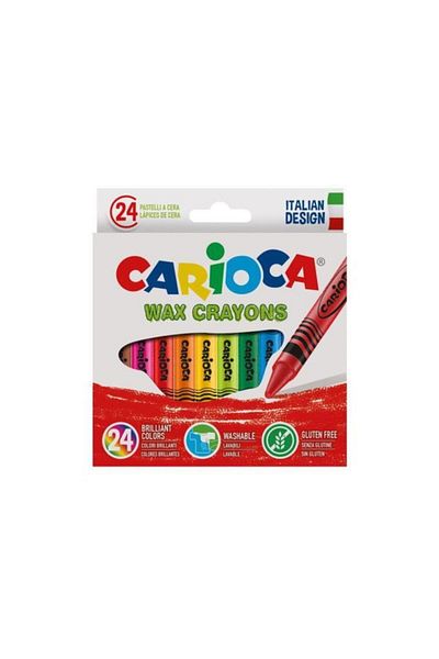 CARIOCA 24 Pack Washable Pastel Crayons - Wax Crayons