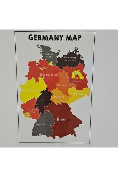 TutturX Germany Map Colored Custom Printing Static Paper