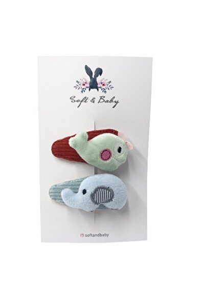 Soft and Baby Pliš Igračka delfin i slon, set sa dva dela i kopčom
