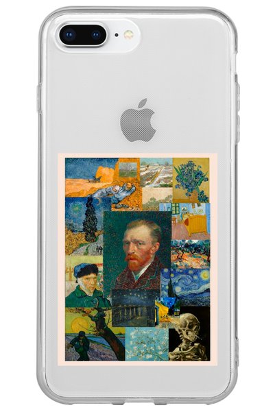 WANNA PROTECT iPhone 7 Plus Van Gogh Patterned Transparent Silicone Phone Case