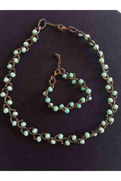 SOUL BY A&B Turquoise Beaded Necklace and Bracelet Set Ivy Model Set Set of 2 Mother's Day Gift