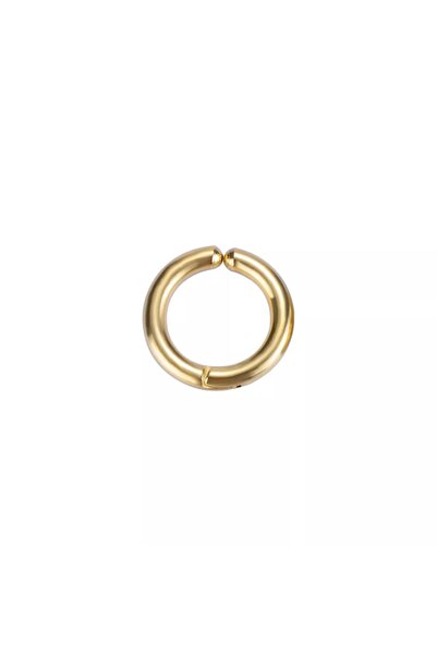 TakıConcept Sıkıştırmalı Deliksiz Kulaklar Için 316l Çelik Kadın Erkek Halka Küpe Altın Renk