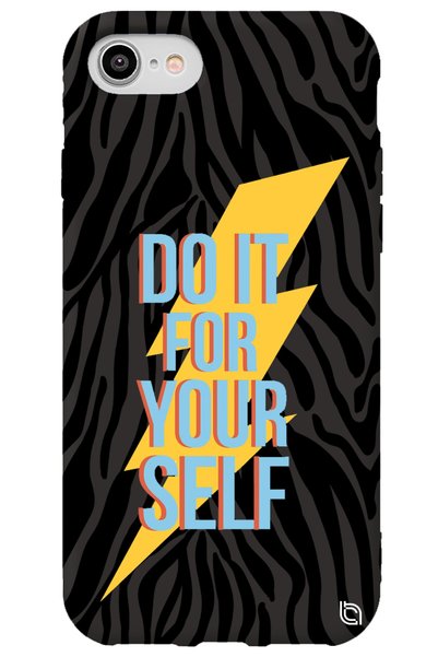 WANNA PROTECT iPhone 7 Black Color Premium Velvet Inside Yourself Patterned S...