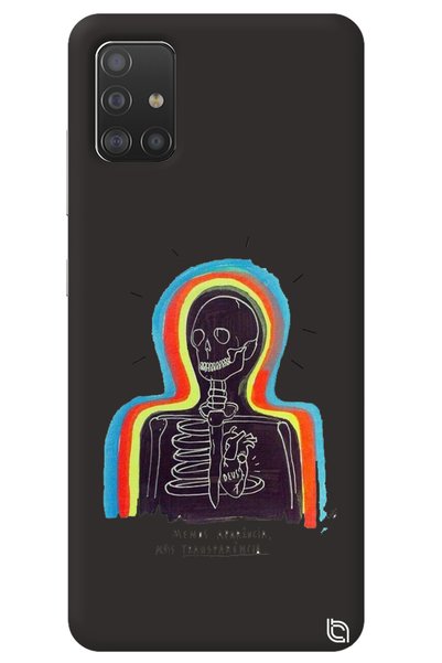WANNA PROTECT Samsung A71 Black Color Premium Velvet Inside Skeleton Patterne...