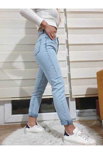 Trn JNS Női Snow Wash Skinny Mom Jeans Snow Wash Mom Slim Fit Jeans