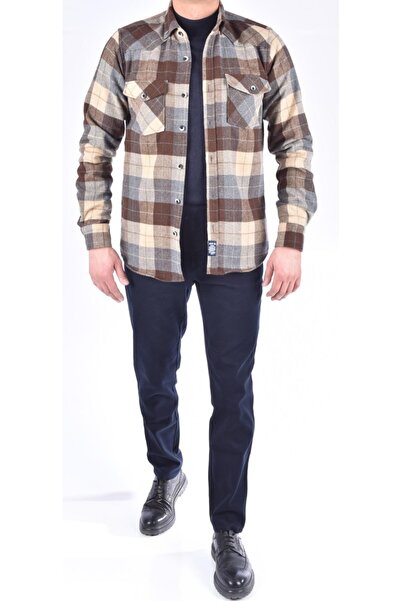 TWINLION Twin 410 Slimfit Lumberjack Shirt/brown/m