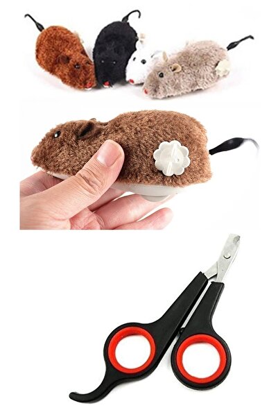 İndirimKap Kurmalı Fare Kedi Oyuncağı Peluş Yaratıcı Oyuncak Ve Kedi Köpek Tı...