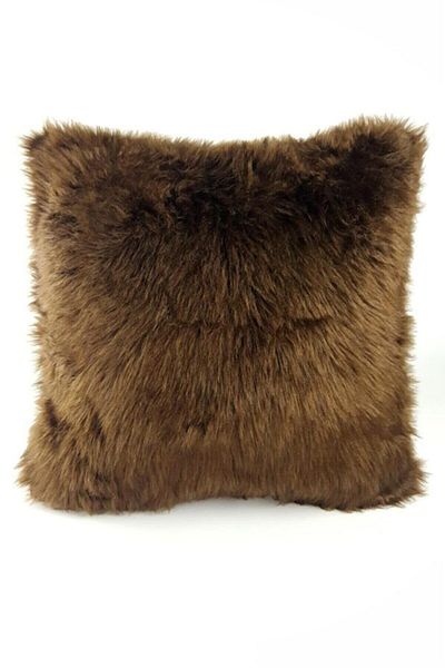 Paris Life Plush Throw Pillow Cover - Brown Color