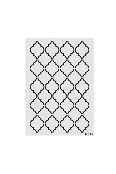 STENCİLTASARIM Stencil Tasarım R012 Fas Deseni Boyama Şablonu - Dekoratif Duvar Ve Eşya Boyama Şablonları 21x30 Cm