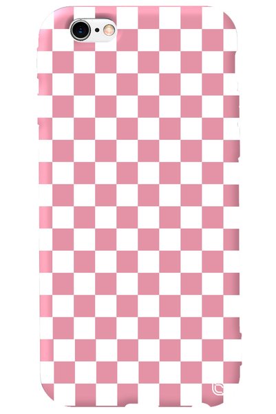 WANNA PROTECT iPhone 6 6S Pink Color Premium Velvet Checkered Pattern Silicon...