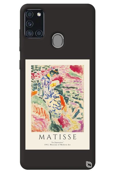 WANNA PROTECT Samsung A21S Black Color Premium Velvet Inside Matisse Patterne...