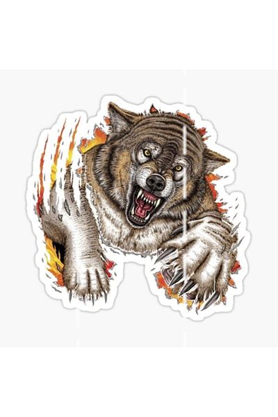 TSC Autocolant pentru mașină Furious Angry Wolf Auto Paste 18cm A1