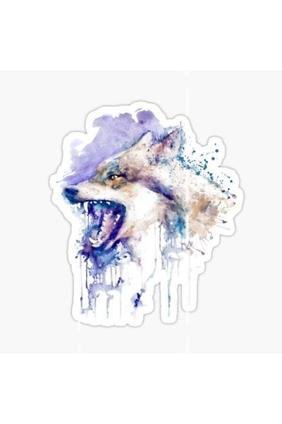 TSC Autocolant pentru mașină Furious Angry Wolf Auto Paste 18cm Y1