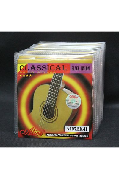 Alice A107bkh Model Black Color Classic Guitar String Set with Penta Gift