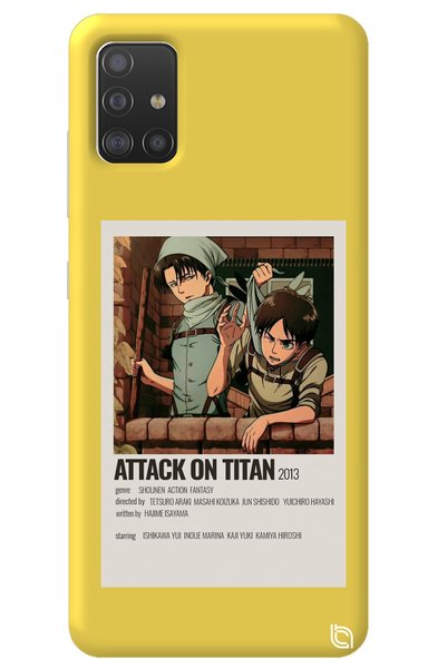 WANNA PROTECT Samsung A51 Yellow Premium Velvet Inside Attack on Titan Levi P...