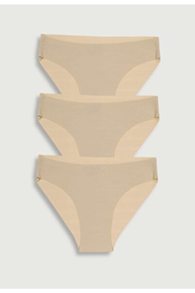 jilly jo Chiloți de damă, bej, tăiați cu laser, fără marcaj, pachet de 3
