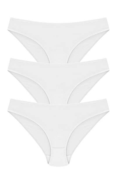 jilly jo Chiloți model de bikini din bumbac alb pentru femei, 3 piese