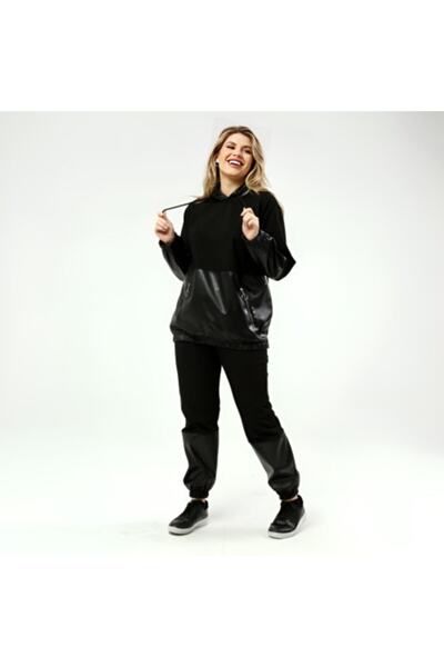 homeboutique Büyük Beden Derili Eşofman Takımı