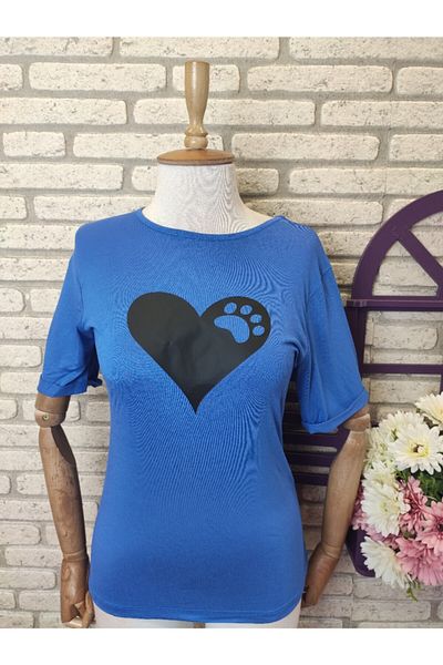 EFLAL MODA Μπλούζα από ύφασμα Janes Viscose με στάμπα καρδιάς 55εκ