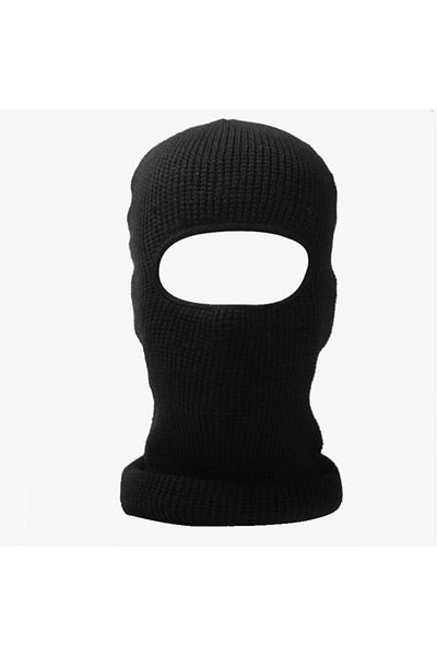 AXE SPORTSWEAR Black Knitwear Balaclava - Unisex Winter Single Eye Snow Mask