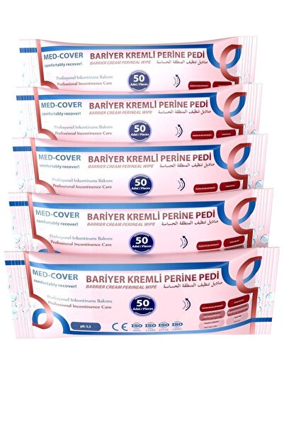 MED-COVER Bariyer Kremli Perine Mendili 1 Paket 50'li