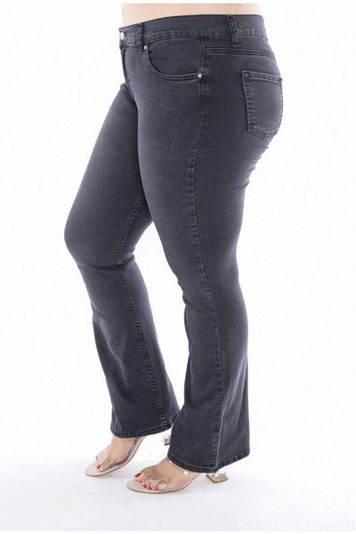 BELLİSİMO Flared Leg Lycra Mid-Waist Large Size Trousers