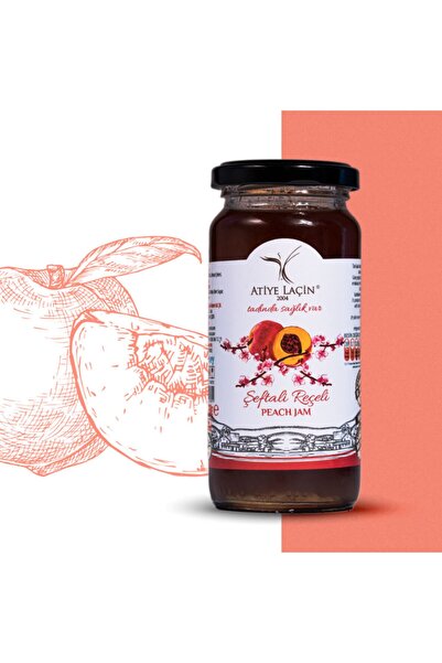 Atiye Laçin Şeftali Reçeli 250 Gr (%100 Doğal ,%80 Meyve ,katkı Maddesi ,renk...