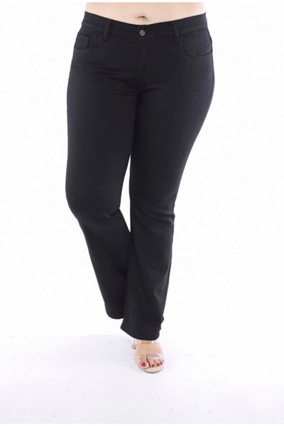 BELLİSİMO Flared Leg Lycra Mid-Waist Large Size Trousers
