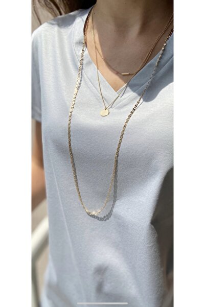 Elegant Design Shine Merserizeli Basic T-shirt -gri-