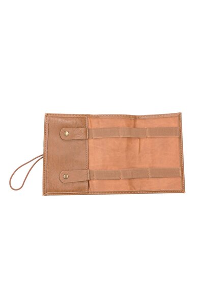 PLM Faux Leather Cable Accessory Carrying Bag Rustic Tan
