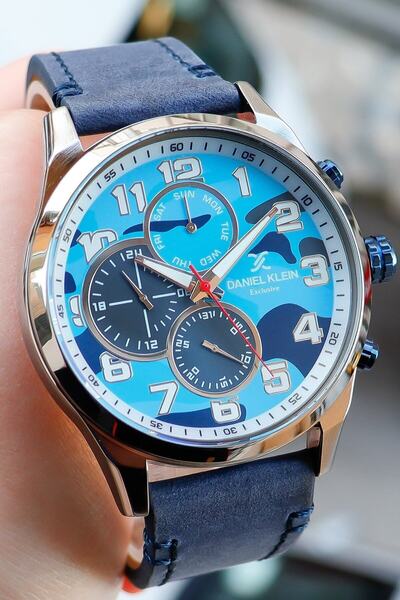 Daniel Klein Men's Dark Blue Gold Multifunction Wristwatch 542025