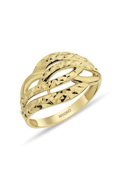 myorogold 14 Ayar Altın Kalemli Taşsız Yüzük