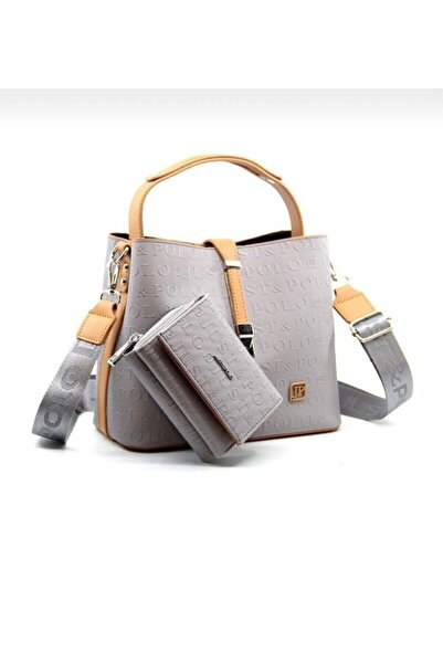 Just Polo مجموعة حقيبة ومحفظة كريمية للموسم الجديد للسيدات