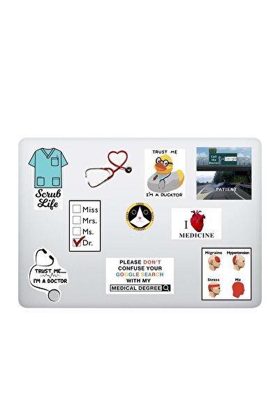 Katze Stickers Doktor Medicine Temalı Laptop Notebook Tablet Sticker Seti (9 ...