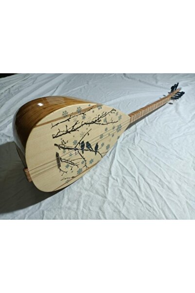 İDOL Saz Kısa Sap Kuş Dal Işleme Saz Kısa Tasarım Bağlama Tam Set