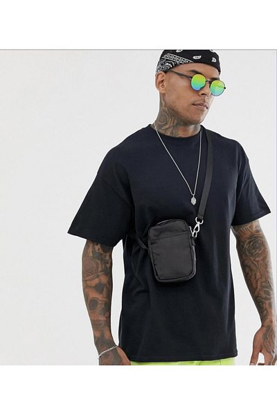 DEEPSENCE Apollo Neon Back Printed Men's Oversize Black T-Shirt