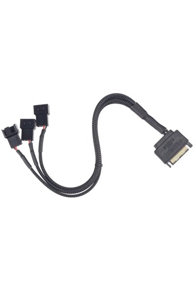 Alfais 4597 Sata Power To Fan Çevirici 3 Port Y Pin Pwm Çoklayıcı Splitter Fan Kablosu