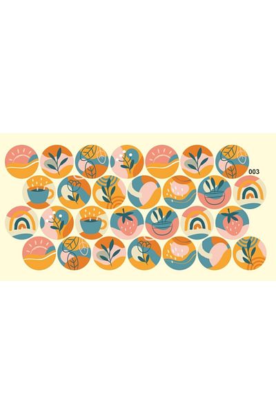 ENGINPRINT 4 Cm Round Sticker 28 Pieces Waterproof Waterproof