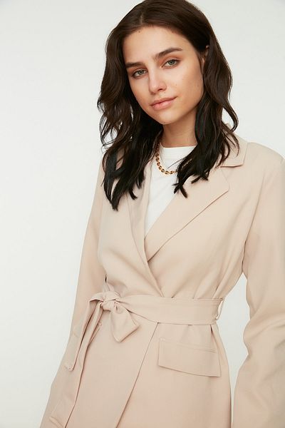 Trendyol Modest Jacke - Beige - Regular Fit