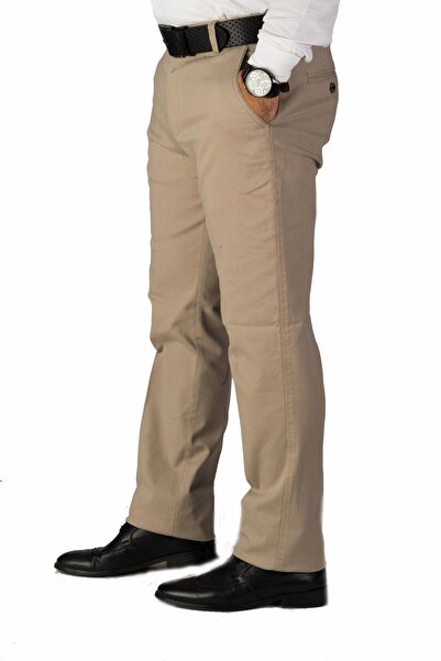 wontilotte Erkek Kışlık Taşrenk Gabardin Likralı Regular Fit Keten Pantolon