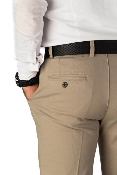 wontilotte Erkek Kışlık Taşrenk Gabardin Likralı Regular Fit Keten Pantolon