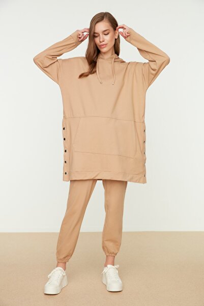 Trendyol Modest Sweatsuit Set - Brown - Oversize